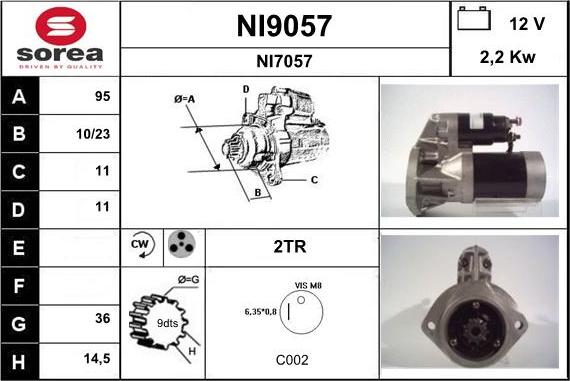 SNRA NI9057 - Стартер www.autospares.lv