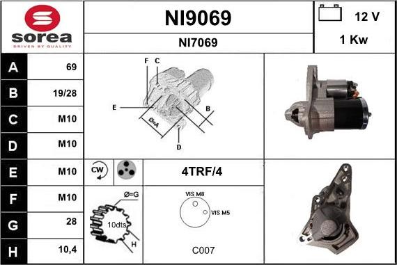 SNRA NI9069 - Starter www.autospares.lv