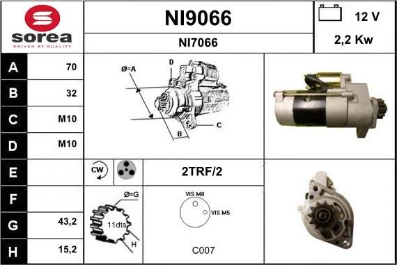 SNRA NI9066 - Стартер www.autospares.lv