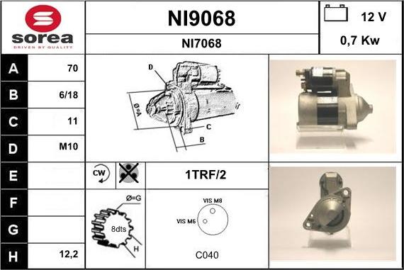 SNRA NI9068 - Starteris autospares.lv