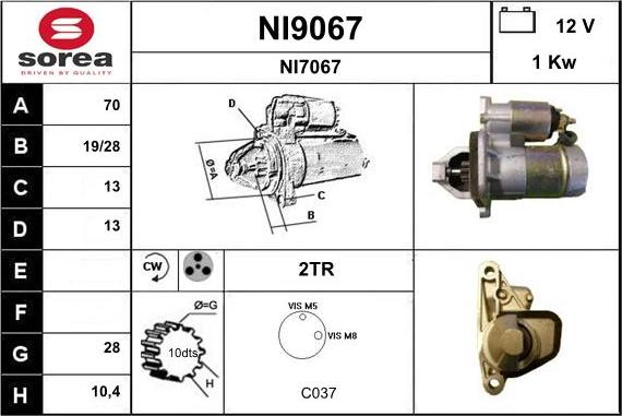 SNRA NI9067 - Starteris autospares.lv