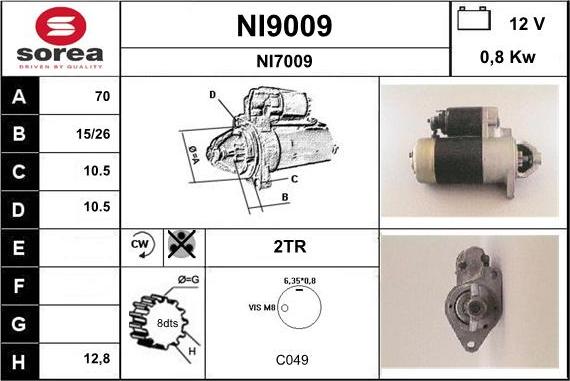 SNRA NI9009 - Стартер www.autospares.lv