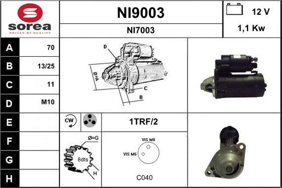 SNRA NI9003 - Starteris autospares.lv