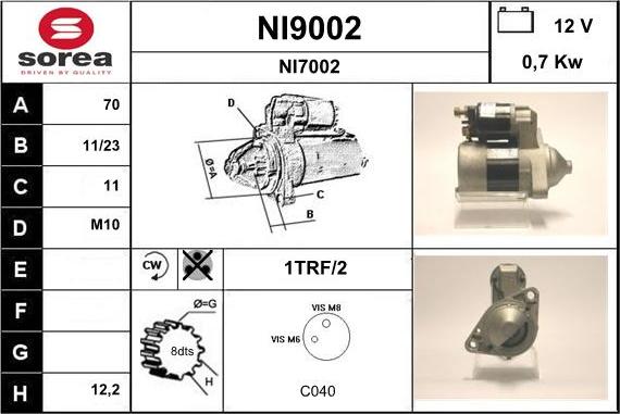 SNRA NI9002 - Starteris www.autospares.lv