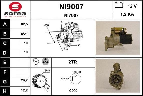 SNRA NI9007 - Starter www.autospares.lv