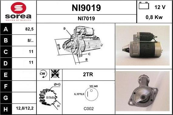 SNRA NI9019 - Starteris autospares.lv