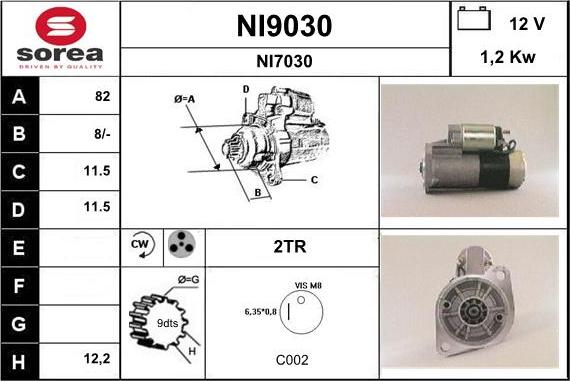 SNRA NI9030 - Starteris autospares.lv