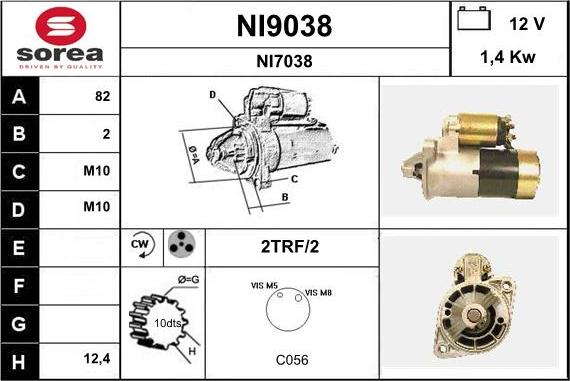 SNRA NI9038 - Стартер www.autospares.lv