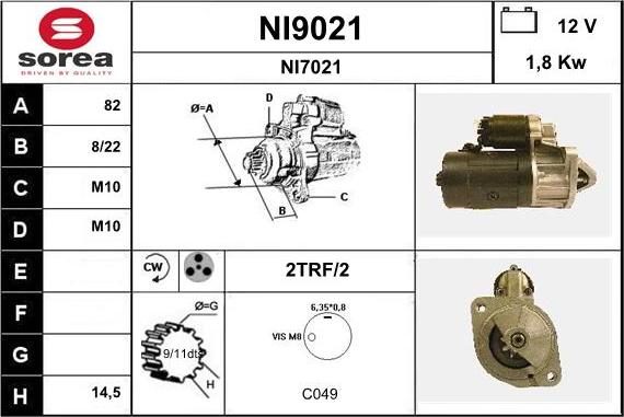 SNRA NI9021 - Starteris autospares.lv