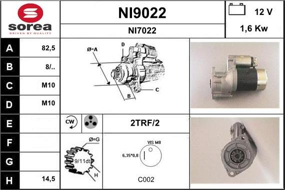 SNRA NI9022 - Starter www.autospares.lv