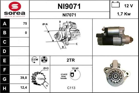 SNRA NI9071 - Starter www.autospares.lv