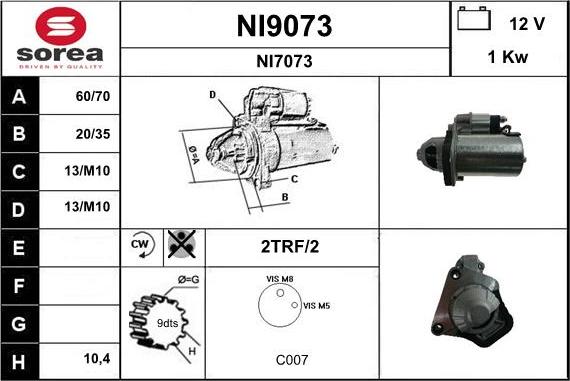 SNRA NI9073 - Starter www.autospares.lv