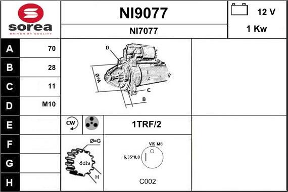 SNRA NI9077 - Starteris autospares.lv