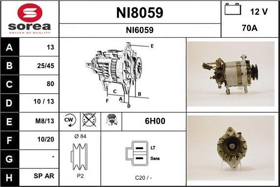 SNRA NI8059 - Alternator www.autospares.lv