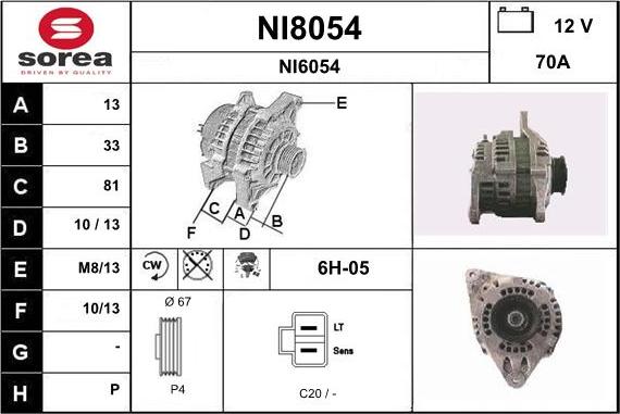 SNRA NI8054 - Генератор www.autospares.lv