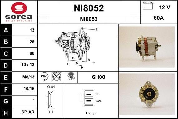 SNRA NI8052 - Ģenerators autospares.lv