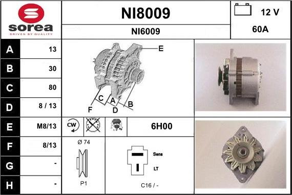 SNRA NI8009 - Ģenerators autospares.lv