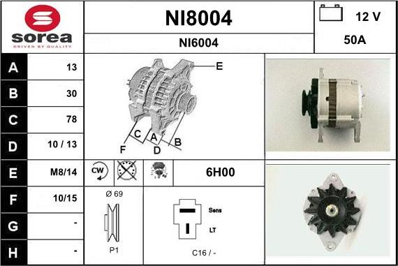 SNRA NI8004 - Ģenerators www.autospares.lv