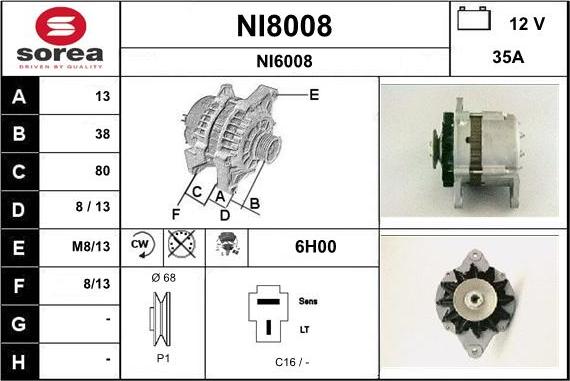 SNRA NI8008 - Ģenerators autospares.lv