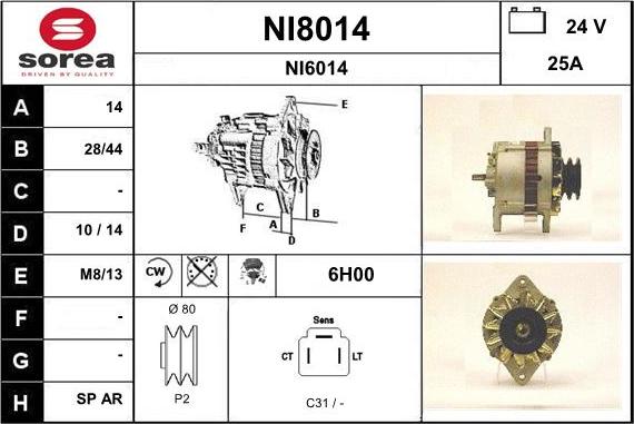 SNRA NI8014 - Ģenerators autospares.lv