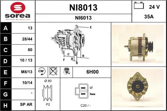 SNRA NI8013 - Ģenerators autospares.lv