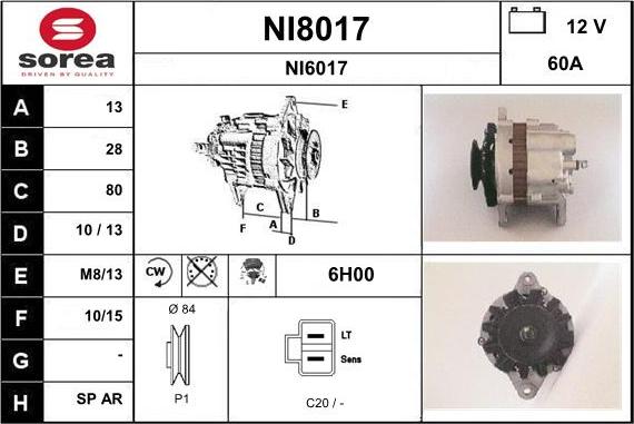 SNRA NI8017 - Ģenerators autospares.lv