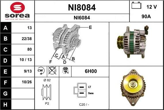 SNRA NI8084 - Alternator www.autospares.lv