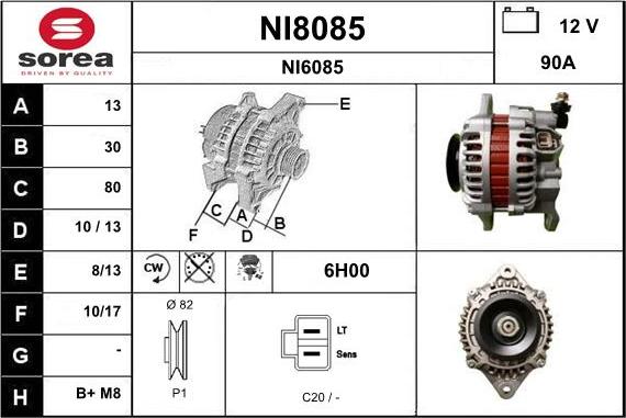 SNRA NI8085 - Ģenerators www.autospares.lv