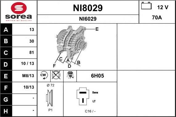 SNRA NI8029 - Генератор www.autospares.lv