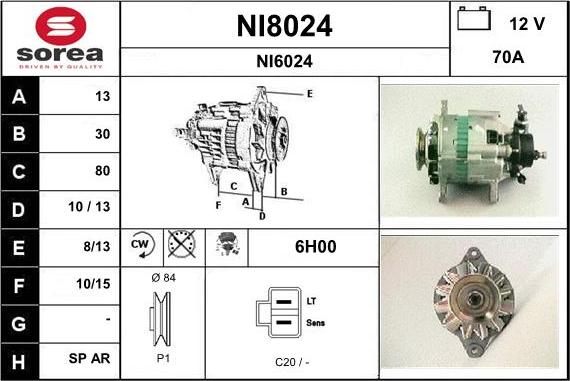 SNRA NI8024 - Alternator www.autospares.lv