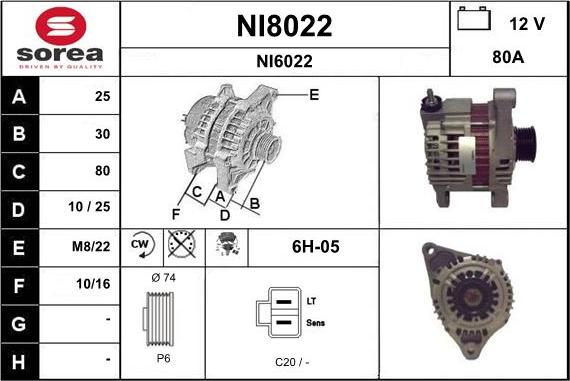 SNRA NI8022 - Ģenerators autospares.lv