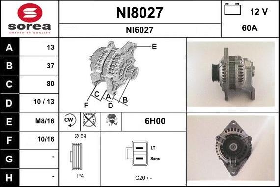 SNRA NI8027 - Ģenerators autospares.lv