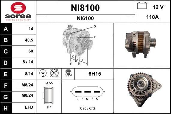 SNRA NI8100 - Ģenerators autospares.lv