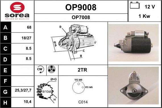 SNRA OP9008 - Starteris autospares.lv