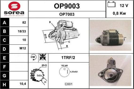 SNRA OP9003 - Стартер www.autospares.lv