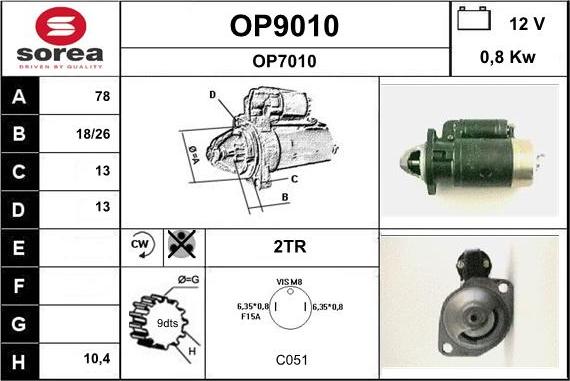 SNRA OP9010 - Стартер www.autospares.lv