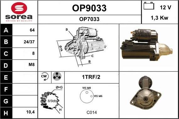 SNRA OP9033 - Стартер www.autospares.lv