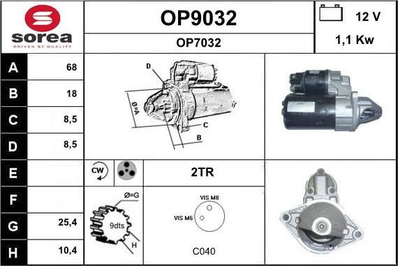 SNRA OP9032 - Стартер www.autospares.lv