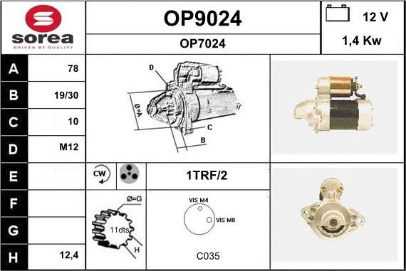 SNRA OP9024 - Starter www.autospares.lv