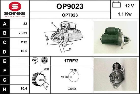 SNRA OP9023 - Starteris autospares.lv