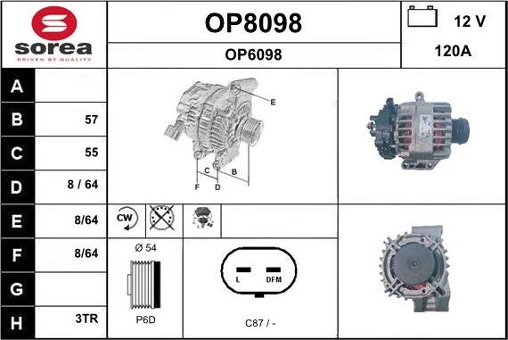 SNRA OP8098 - Генератор www.autospares.lv