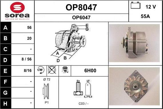 SNRA OP8047 - Генератор www.autospares.lv