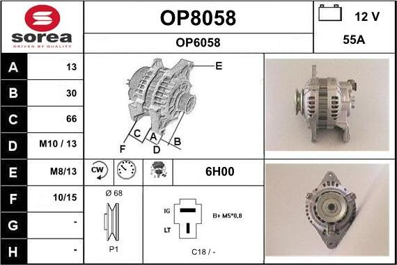 SNRA OP8058 - Генератор www.autospares.lv