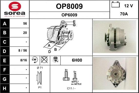 SNRA OP8009 - Генератор www.autospares.lv