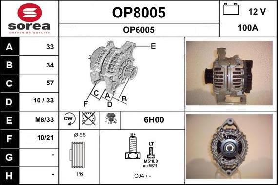 SNRA OP8005 - Ģenerators autospares.lv