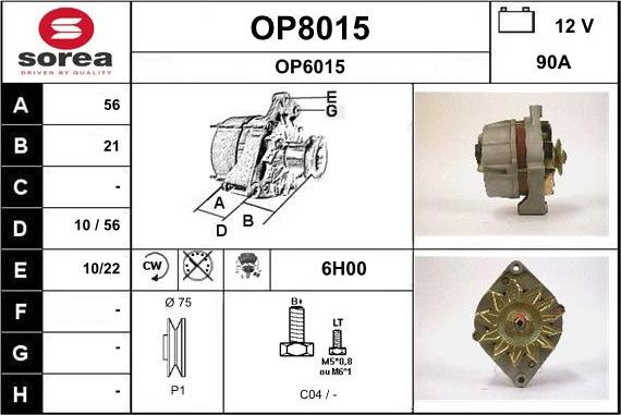 SNRA OP8015 - Генератор www.autospares.lv