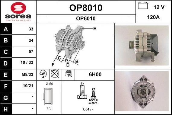 SNRA OP8010 - Ģenerators www.autospares.lv