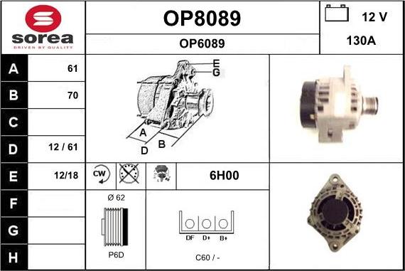 SNRA OP8089 - Alternator www.autospares.lv