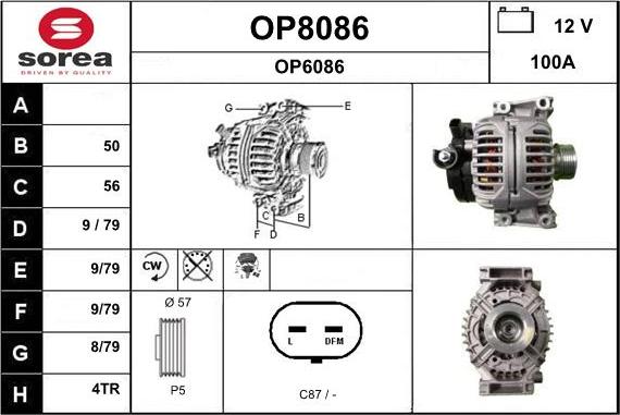 SNRA OP8086 - Генератор www.autospares.lv