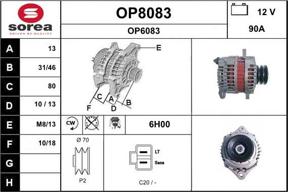 SNRA OP8083 - Генератор www.autospares.lv